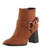 Agnes Faux-suede Stacked-heel Booties