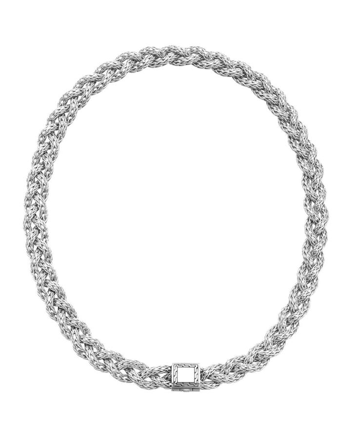 Small Braided Silver Chain Necklace, Personalized