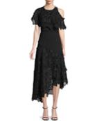 3d Floral Embroidery One-shoulder