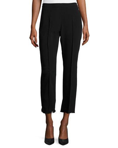 Nash Fringe-trim Cropped Pants, Black