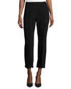 Nash Fringe-trim Cropped Pants, Black