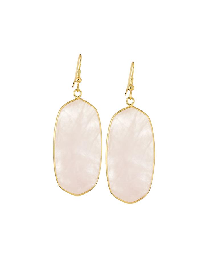 Elongated Iridescent Stone Drop Earrings,