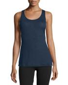 Double Time Mesh-racerback Tank, Navy
