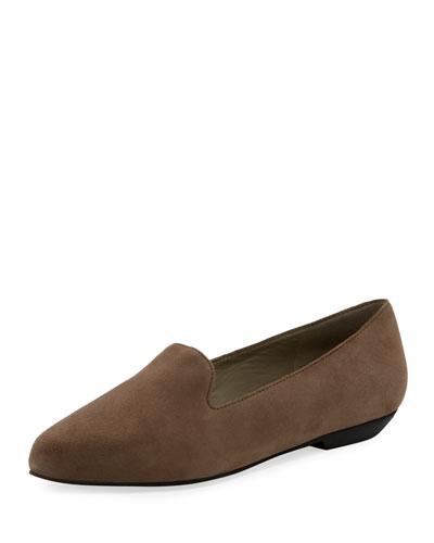 Ariel Suede Slip-on Flat, Gray