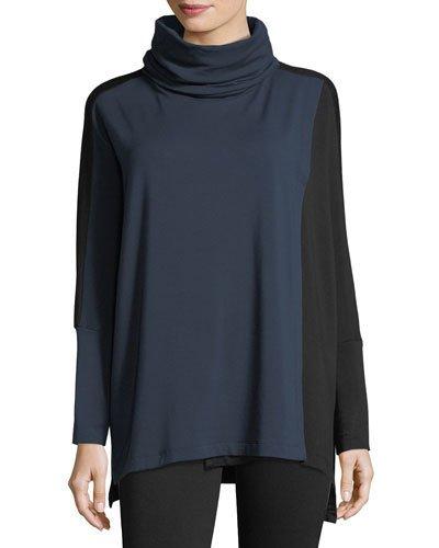 Two-tone Cowl-neck Tunic