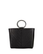 Mara Mini V-quilt Leather Shopper Tote Bag
