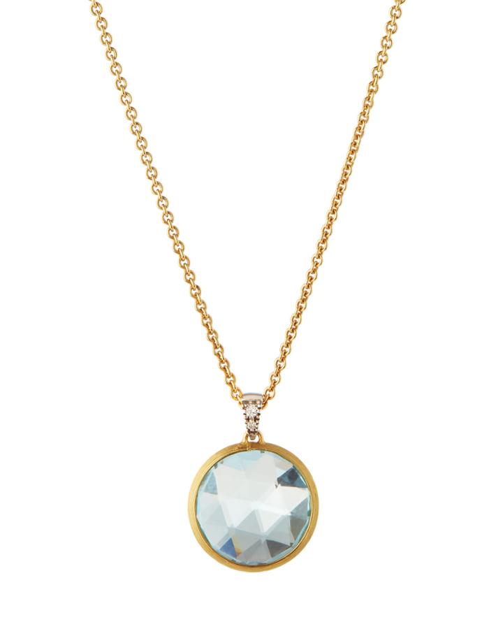 Delicati Jaipur Blue Topaz Necklace With Diamonds