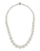 White Beaded Pearl Necklace,