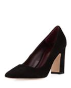 Julie Suede Pointed Toe Pumps, Black