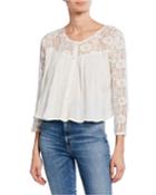 Grand Cayman Lace Cropped Blouse