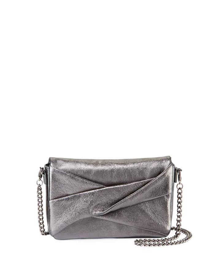 Grace Small Metallic Leather Clutch Bag