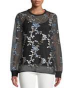 Val Floral-embroidered Top