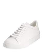 Men's Spike-leather Low-top Sneakers, White
