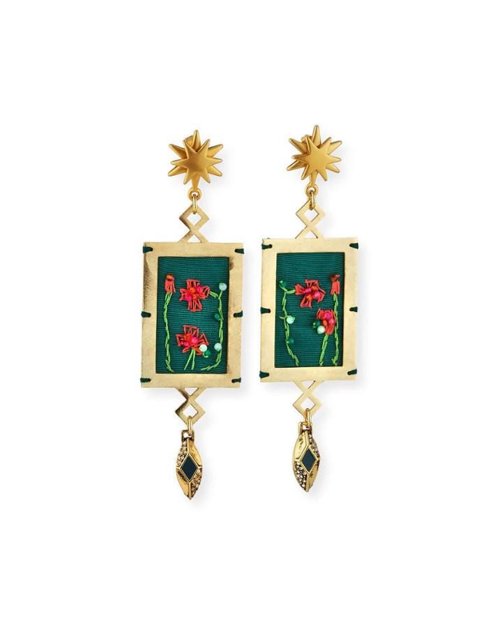 Villa Hand-embroidered Dangle Earrings