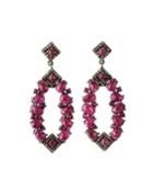 Mixed-cut Ruby And Diamond Drop Earrings