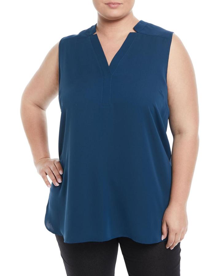 Forget Me Not Notched-neck Blouse,