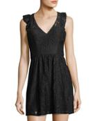 Flutter-sleeve V-neck