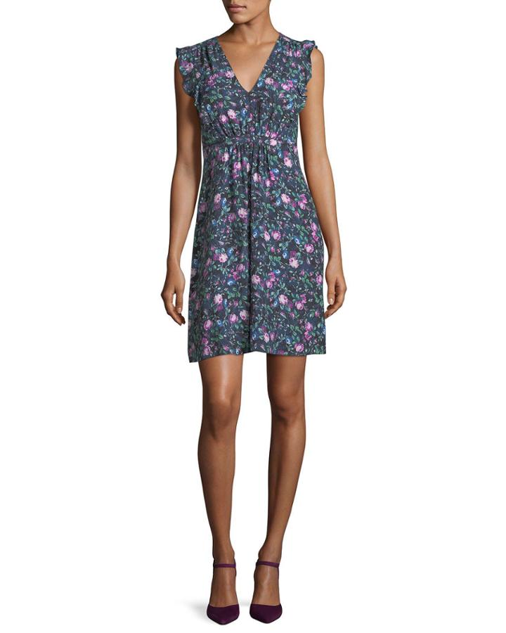 Ruby Floral-print V-neck Sleeveless Day Dress