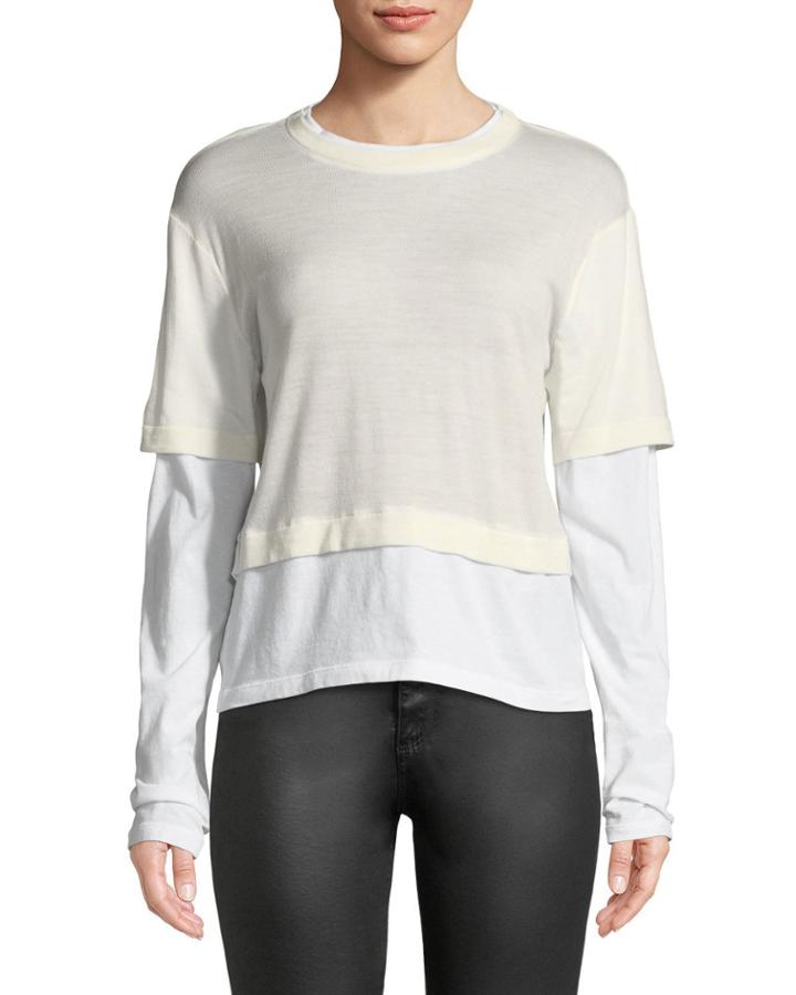 Fine-gauge Layered Cropped Top