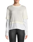 Fine-gauge Layered Cropped Top