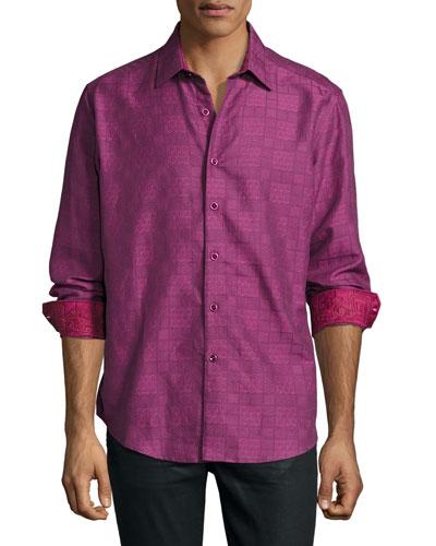 Captain Long-sleeve Sport Shirt, Raspberry