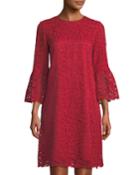 Sidra Botanical Floral-lace Dress, Red