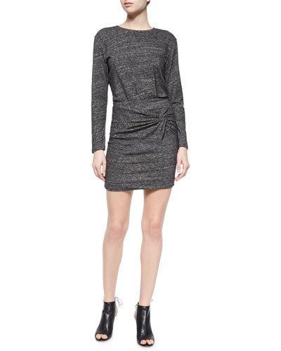 Leticia Wrap-front Dress, Dark Gray