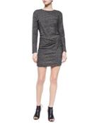 Leticia Wrap-front Dress, Dark Gray