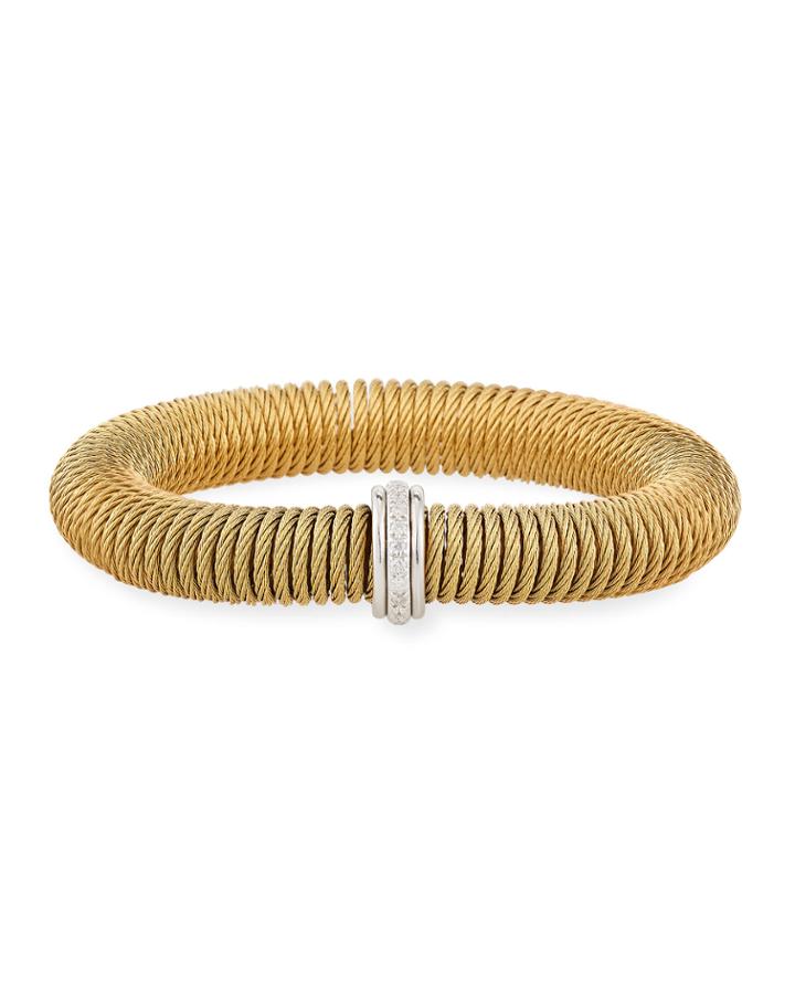 Kai Steel & 18k Gold Spring-coil Bangle, Yellow