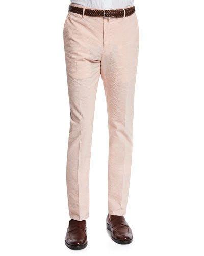 Benn Seersucker Cotton/linen Straight-leg Pants