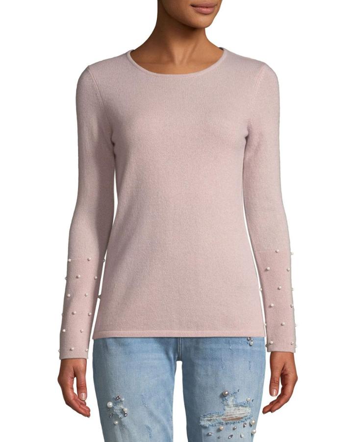 Cashmere Pearly-cuff Pullover