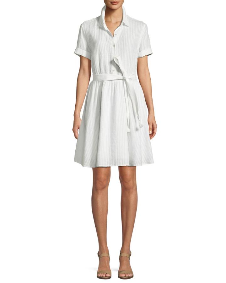 Short-sleeve Button-down Striped