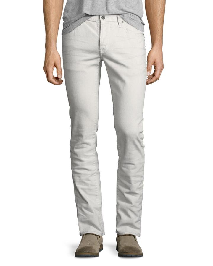 Wight Studded Slim-straight Jeans