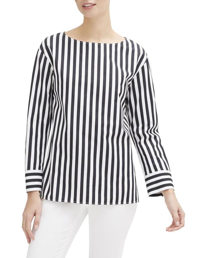 Graham Strada-striped Long-sleeve Cotton Blouse