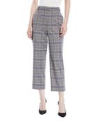 Taylor Lucas Suiting Plaid High-rise Straight-leg Pants