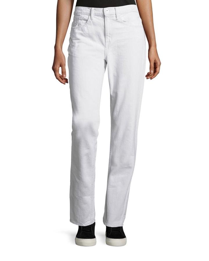 Cropped Cotton Ankle Jeans, White