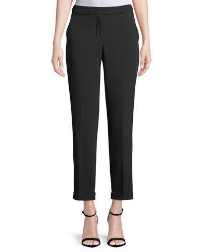 High-waisted Double-cloth Pants