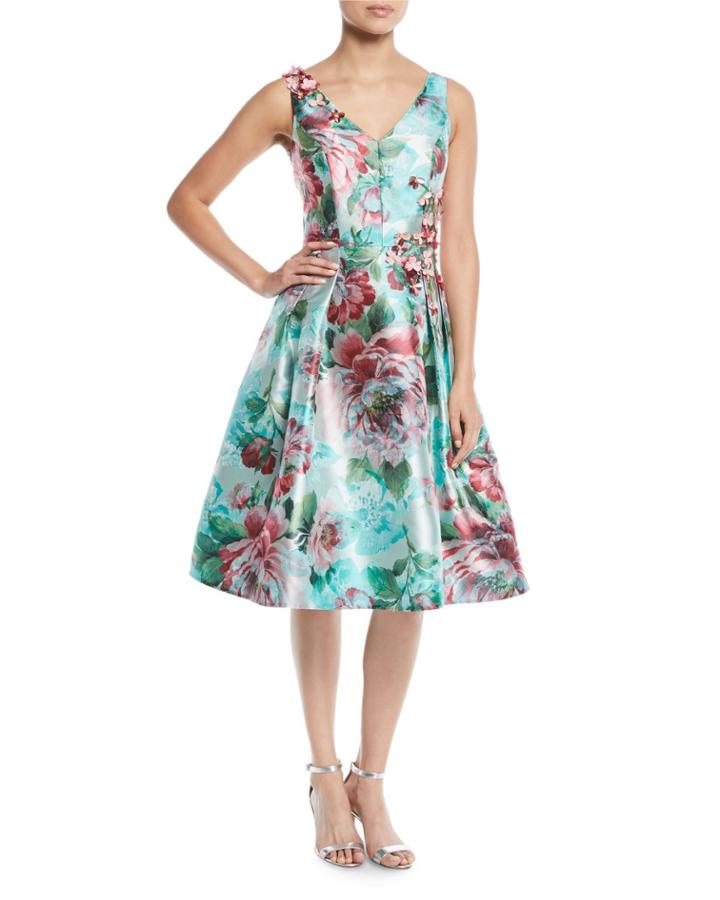 Floral Jacquard Gazaar Party Dress