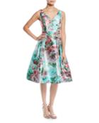 Floral Jacquard Gazaar Party Dress