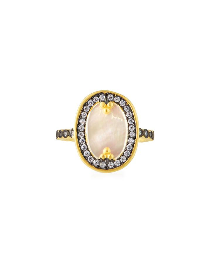Imperial Oval Mother-of-pearl Cocktail Ring,