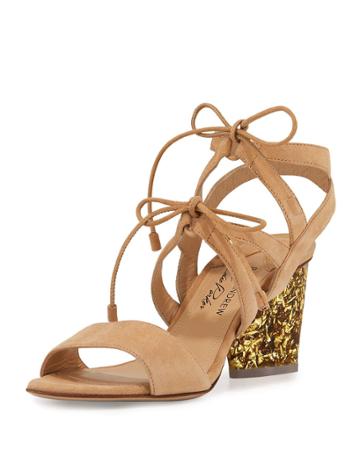 Rhoda Suede Glitter-heel
