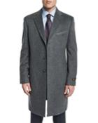 Cashmere Long Car Coat, Gray