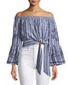 Georgina Off-the-shoulder Tie-side Cropped
