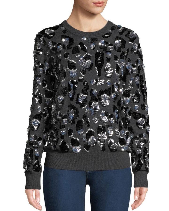 Paillette Leopard Cashmere