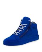 Men's Flocked Leather Mid-top