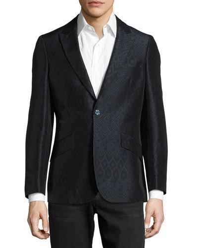 Geometric-print Jacquard Blazer,