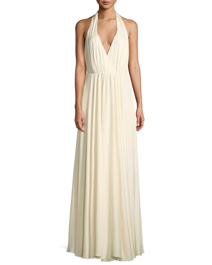 Georgina Silk Stretch Halter-strap Gown