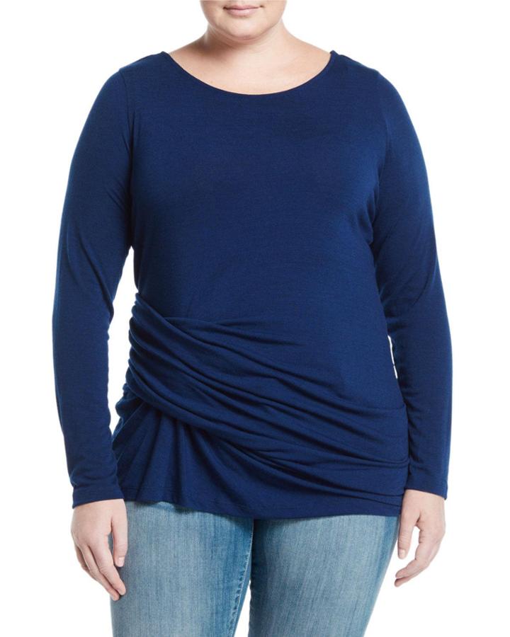 Eva Twist-waist Long-sleeve Tee,