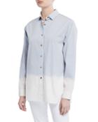 Everson Solo Melange Stripe Long-sleeve Blouse