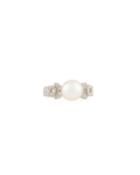 18k White Gold Mixed-set Diamond & Pearl Ring